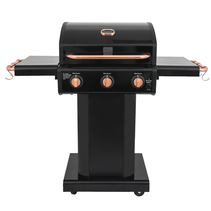 Kenmore 3 Burner Pedestal Gas Grill - Black/Copper