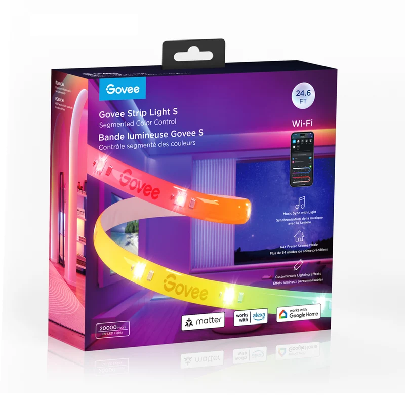 Govee 24.6' Wi-Fi RGBICW LED Strip Light 'S'