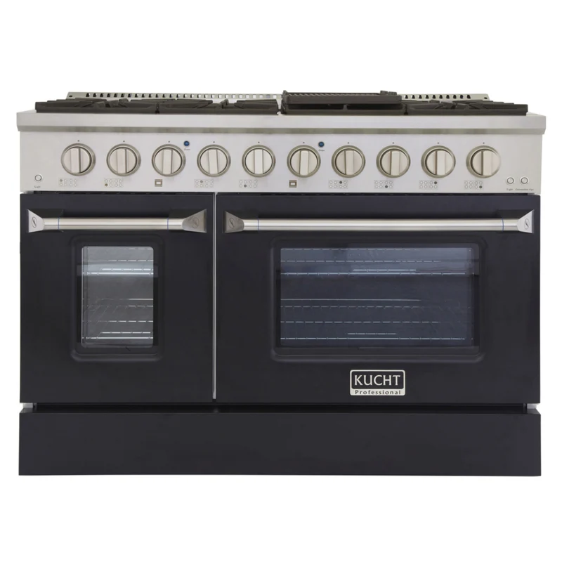 Kucht - 48 po Série KNG Cuisinière Pro Style au gaz propane - Acier inoxydable/Noir