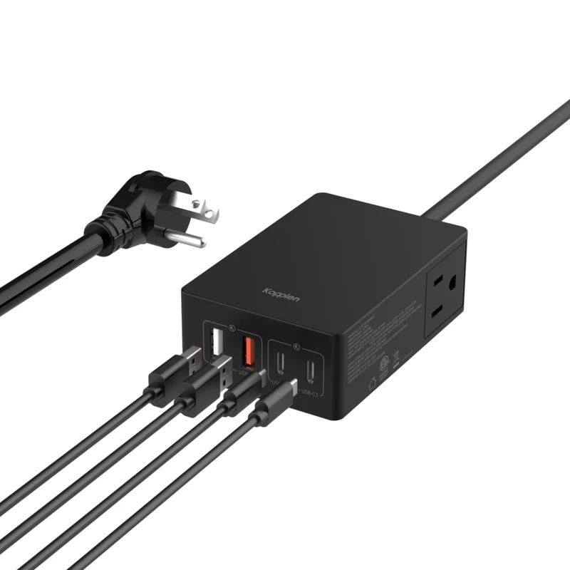Kopplen - Station de charge 6-en-1 65W avec ports USB-A/USB-C et prise secteur