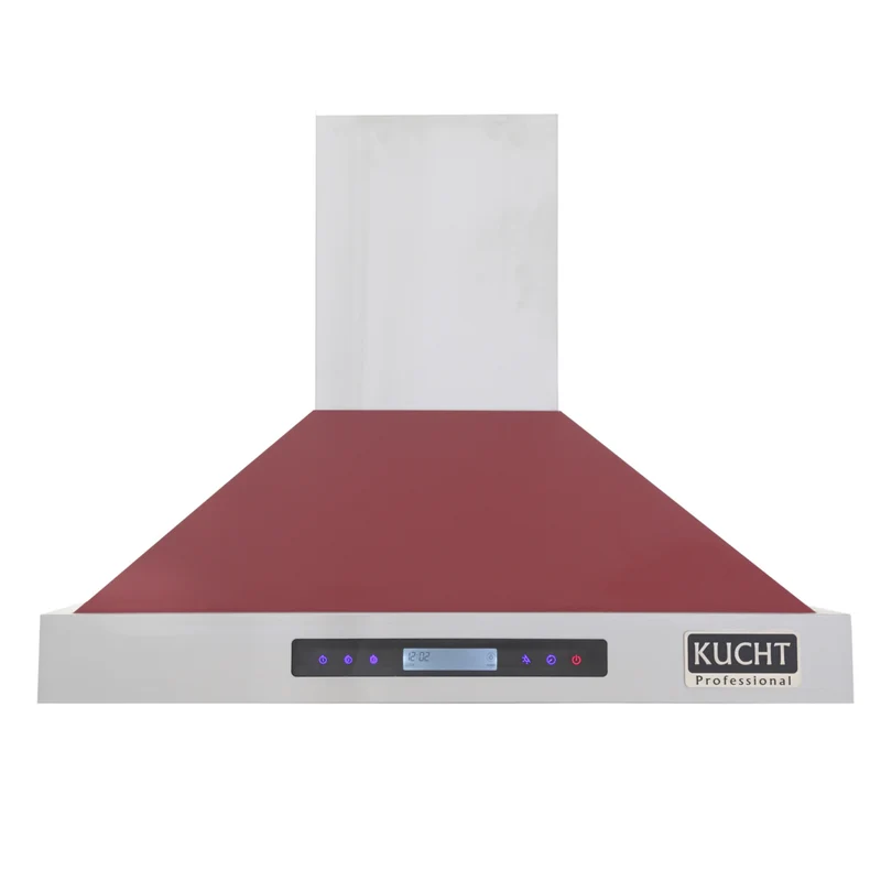 KUCHT KRH3015-R 30 po Hotte murale professionnelle - 900 CFM - Acier inoxydable/Rouge
