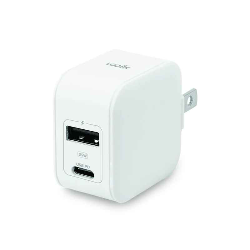 LOGiiX Power Plus 25W Duo USB-C + USB-A Wall Charger - White