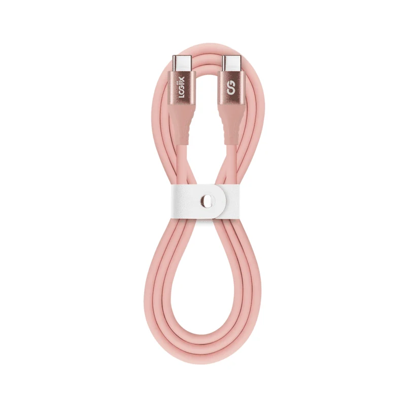 LOGiiX Vibrance Silicone Cable USB-C to USB-C - Blush