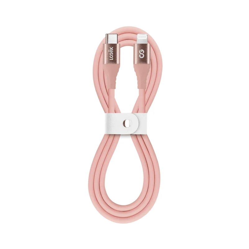 LOGiiX Vibrance Silicone Cable USB-C to Lightning - Blush
