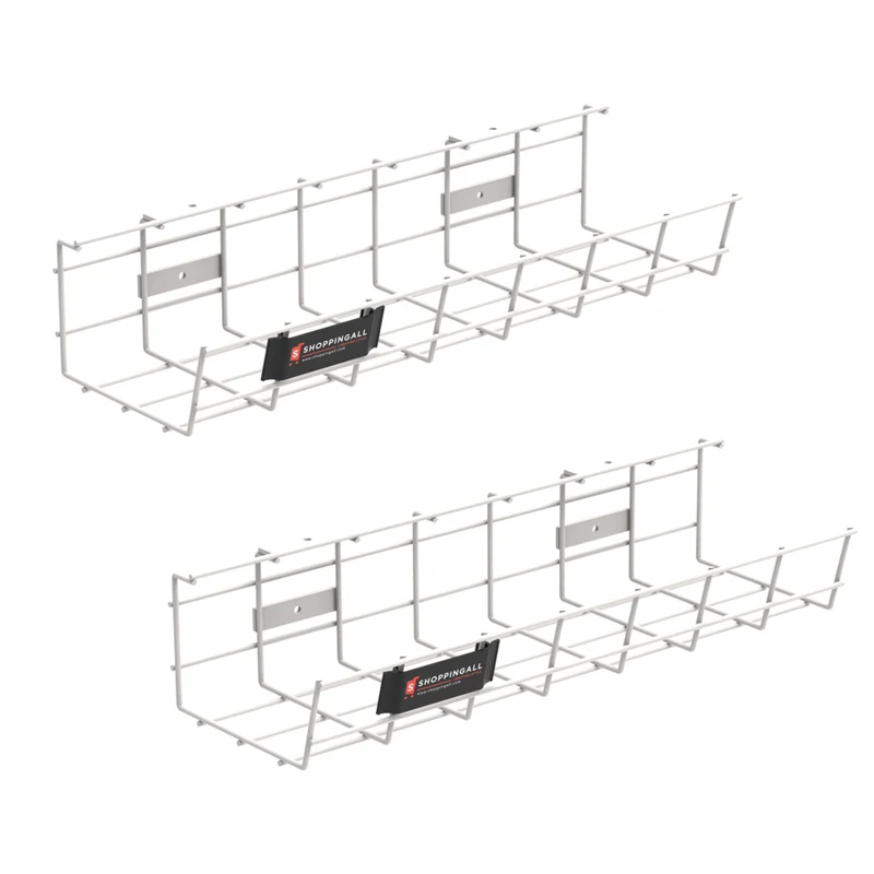 ShoppingAll - Chemin de câbles sous le bureau - Blanc - Lot de 2