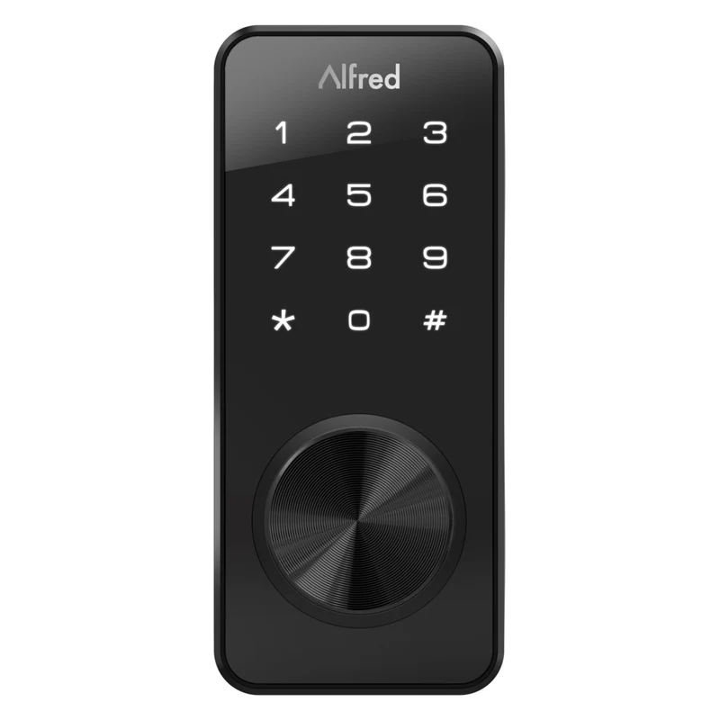 Alfred DB1S Smart Deadbolt Door Lock with Key - Black