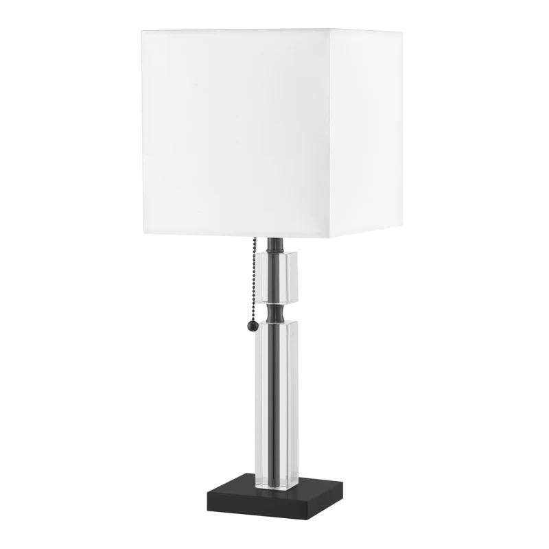 Dainolite Fernanda Modern Incandescent Table Lamp - 1 Light - Matte Black with White Shade