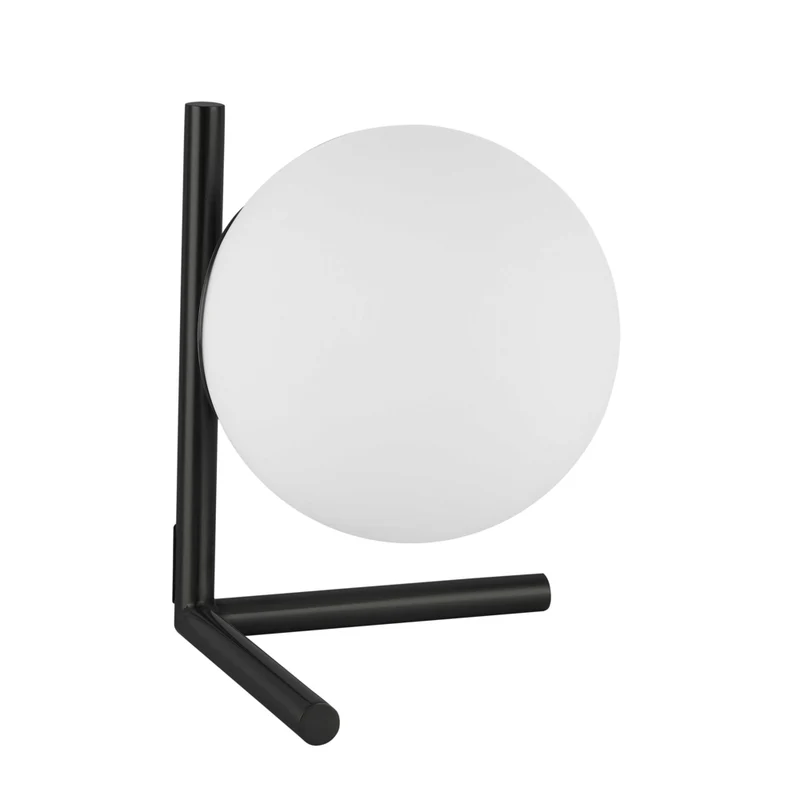 Dainolite Folgar Contemporary Incandescent Table Lamp - 1 Light - Matte Black with Opal Glass