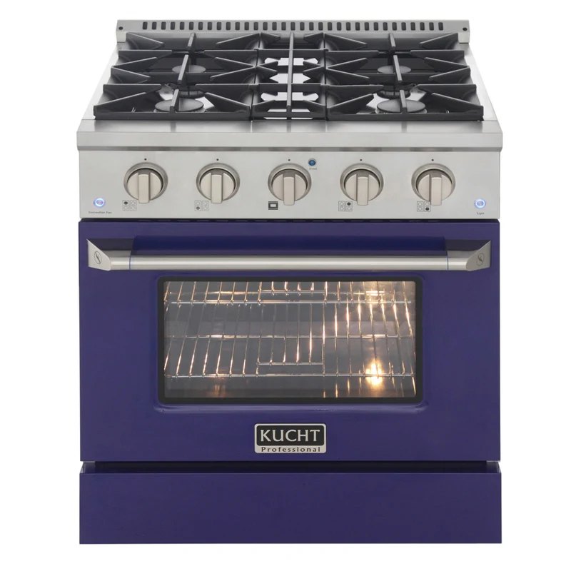 Kucht 30" KDF Series Pro Style Propane Gas Dual Fuel Range - Stainless Steel/Blue