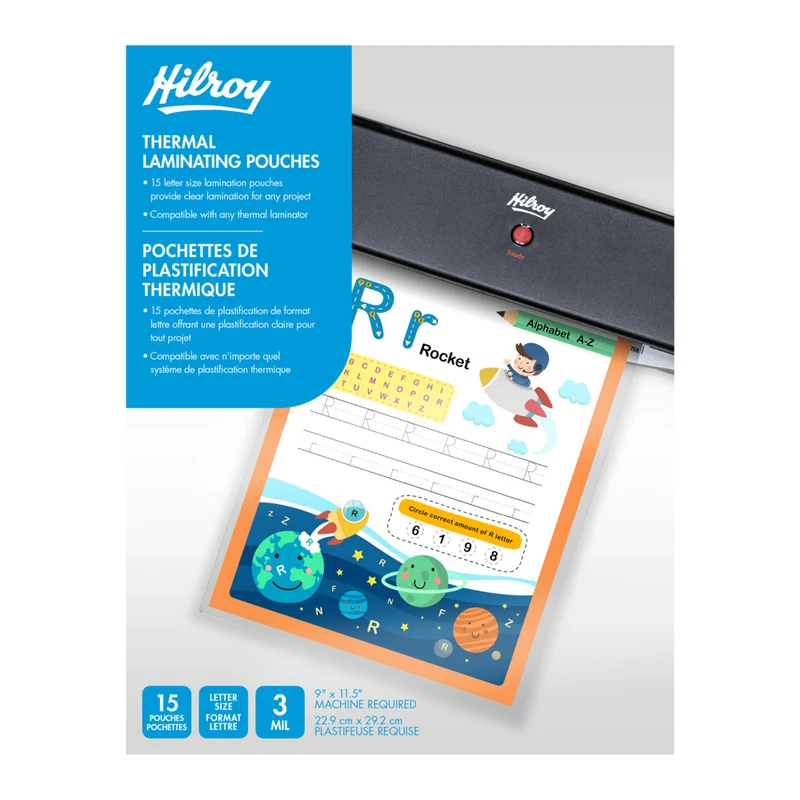 Hilroy Lamination Pouches - 3mil - Letter Size