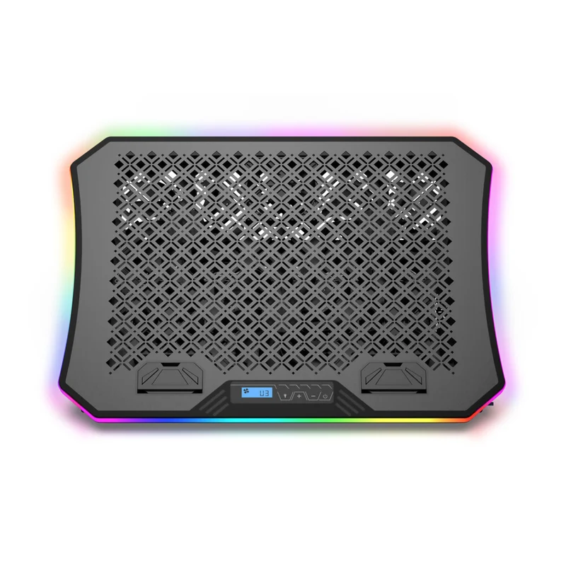 Aluratek - Refroidisseur USB ergonomique pour ordinateur portable avec lumières RVB - Noir