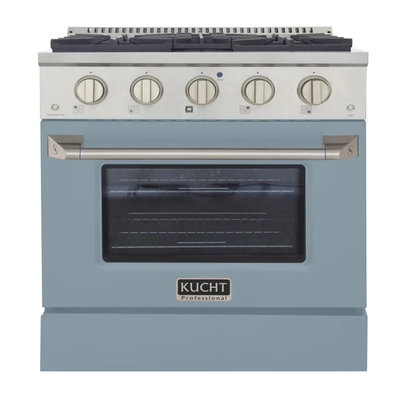 Kucht 30" KNG Series Pro Style Natural Gas Range - Stainless Steel/Light Blue
