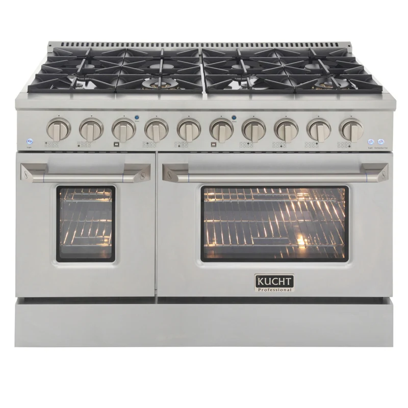 Kucht - 48 po Série KDF Cuisinière Pro Style à double combustible - Acier inoxydable