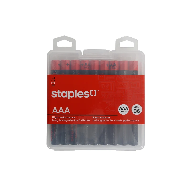 Staples Tech AAA Alkaline Battery - 36 Pack