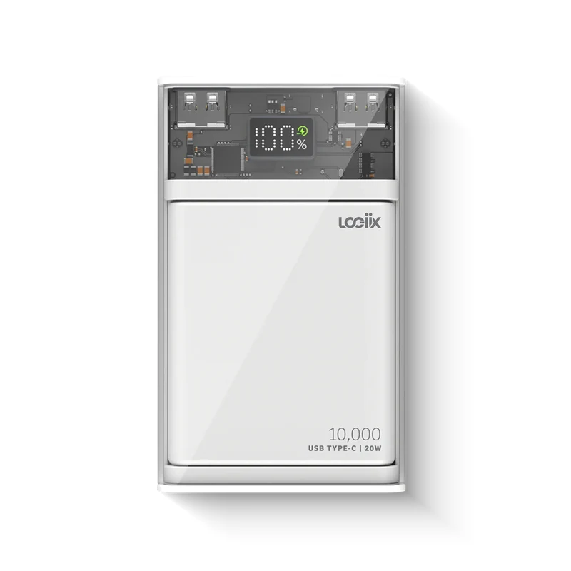 LOGiiX Piston Power Crystal 10,000 mAh Power Bank - White