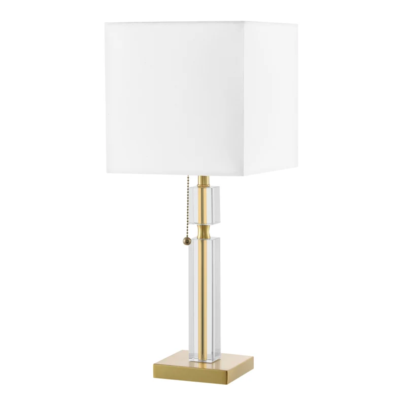 Dainolite Fernanda Modern Incandescent Table Lamp - 1 Light - Aged Brass with White Shade