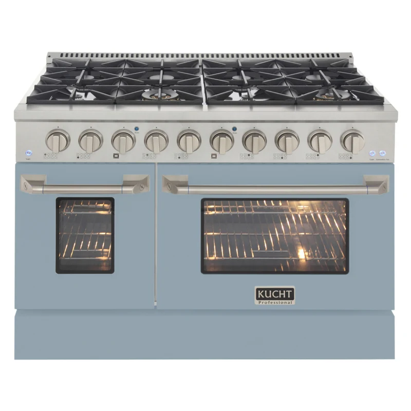 Kucht 48" KNG Series Pro Style Natural Gas Range - Stainless Steel/Light Blue