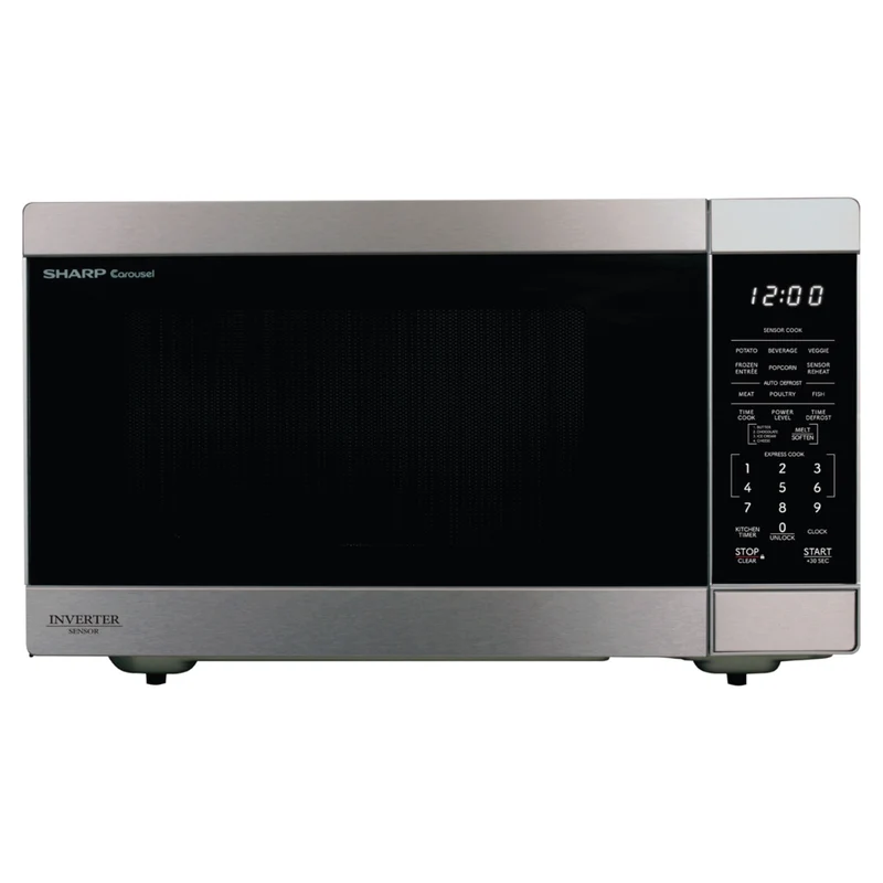 Sharp - Four à micro-ondes de comptoir Carousel de 1,6 pi³ avec technologie Inverter - Acier inoxydable