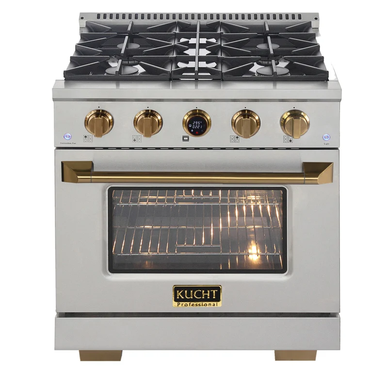 Kucht 30" KXP Series Dual Fuel Range Propane Gas - Stainless Steel/Gold