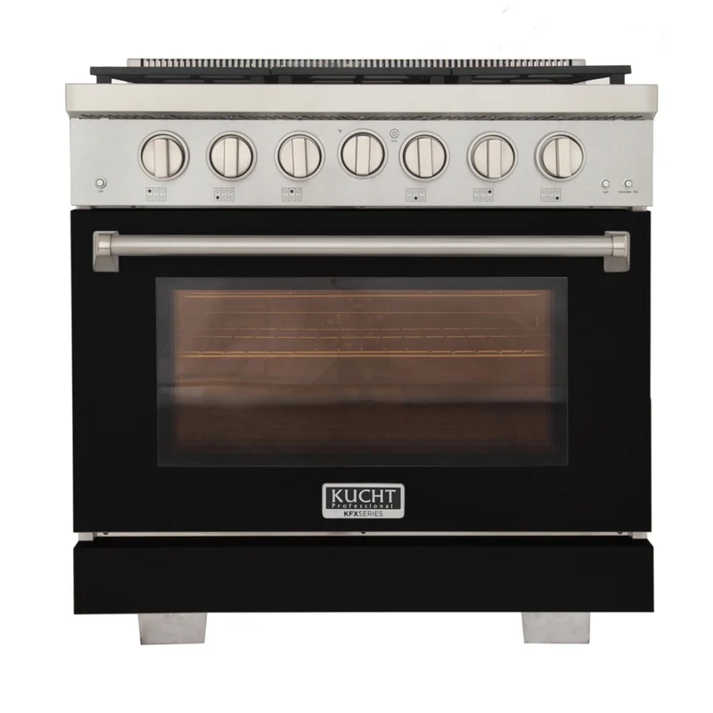 Kucht - 36 po Série KFX-X Cuisinière Pro Style au gaz naturel - Acier inoxydable/Noir