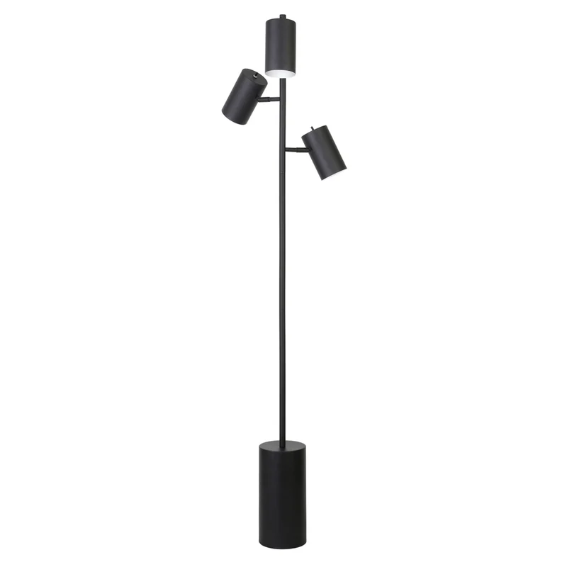 Hudson&Canal Dorset 3-Light Floor Lamp with Metal Shades - Blackened Bronze/Blackened Bronze