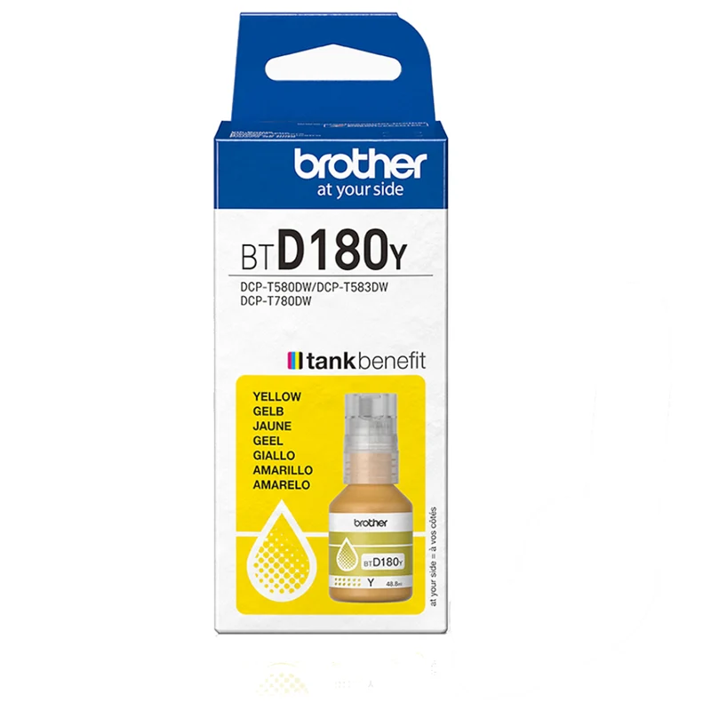 Brother - BTD180YS Bouteille d’encre jaune authentique à haut rendement