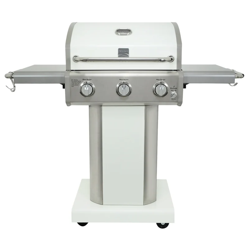 Kenmore - Barbecue au gaz sur piédestal à 3 brûleurs - Nacré