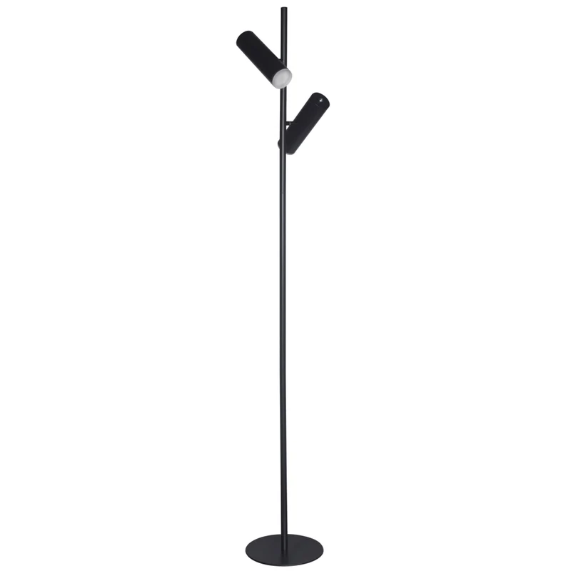 Dainolite - Lampadaire moderne Constance, noir mat avec diffuseur en acrylique givré, 12 W