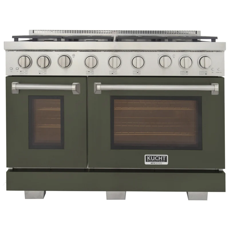 Kucht - 48 po Série KFX-X style professionnel au gaz propane - Acier inoxydable/Vert olive