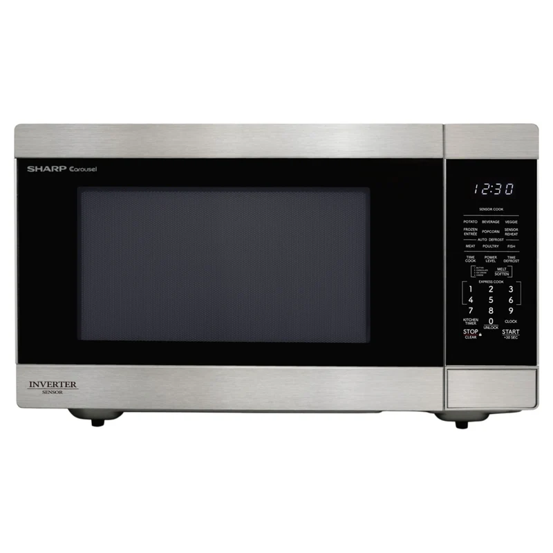 Sharp - Four à micro-ondes de comptoir Carousel XL de 2,2 pi³ avec technologie Inverter - Acier inoxydable