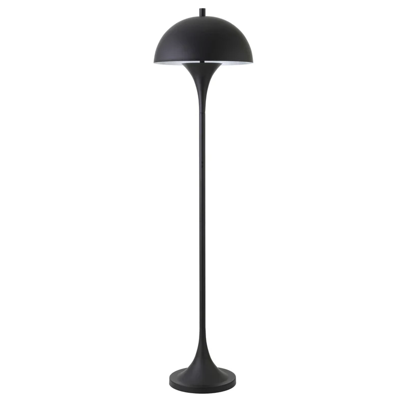 Hudson&Canal - Lampadaire Vega 61" de haut avec abat-jour en métal - Bronze noirci