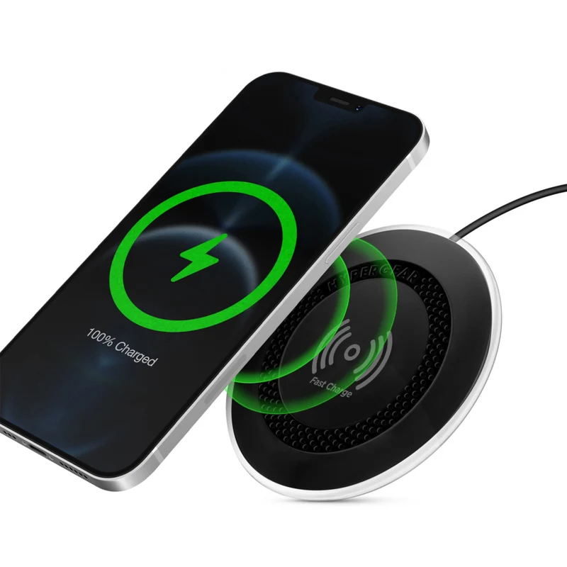 HyperGear 15W ChargePad Pro Wireless Fast Charger with USB-C Hub - Black