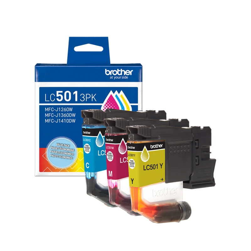 Brother Genuine LC501 3-Piece Ink Cartridge Set - Standard Yield - Cyan - Magenta - Yellow