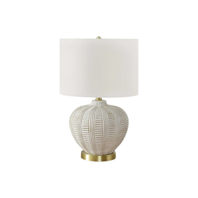 Monarch Specialties 21" H Transitional Table Lamp - Ivory / Cream Shade / Cream Resin