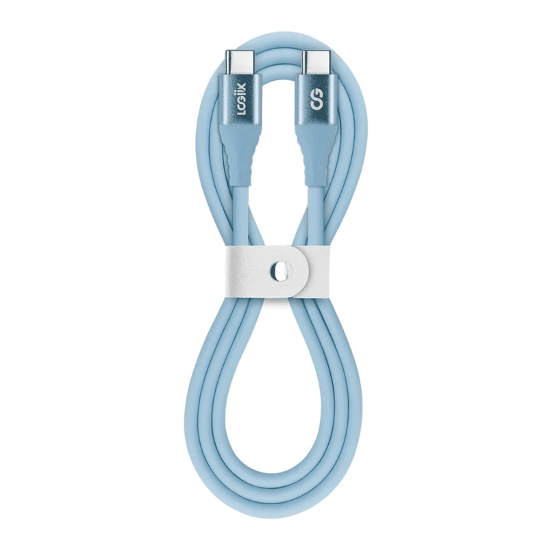 LOGiiX - Vibrance Câble Silicone USB-C vers USB-C - Bleu