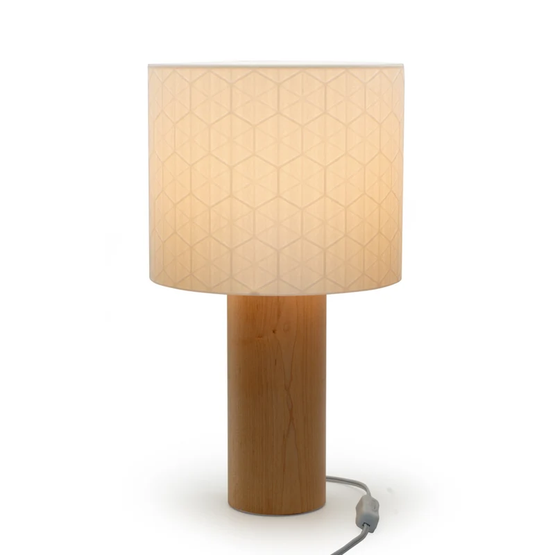 Decent Living - Lampe de table en bois d'érable - Motif Kumiko 1