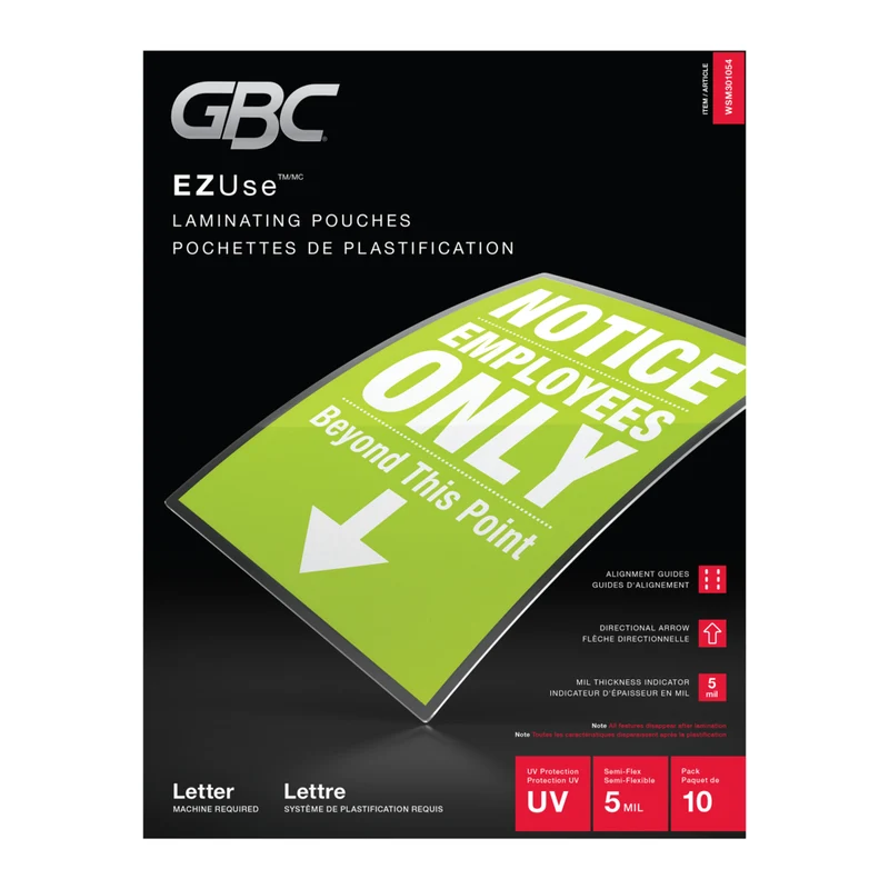 Swingline - Pochettes de plastification Swingline EZUse - 5 mil - format lettre