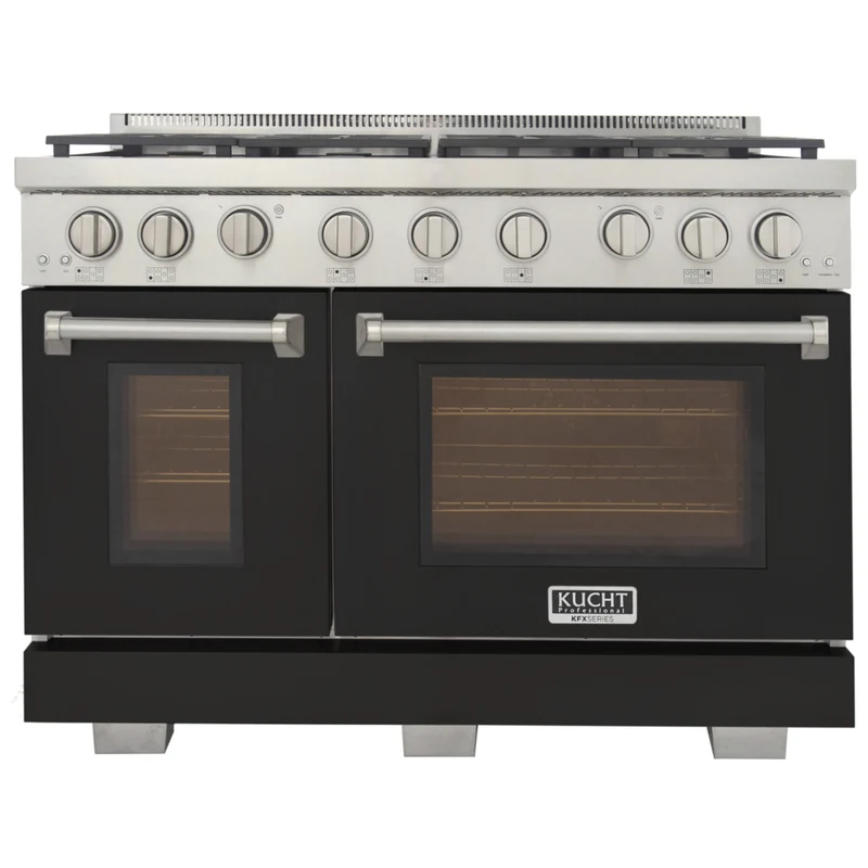 Kucht 48" KFX-X Series Pro Style Natural Gas Range - Stainless Steel/Black