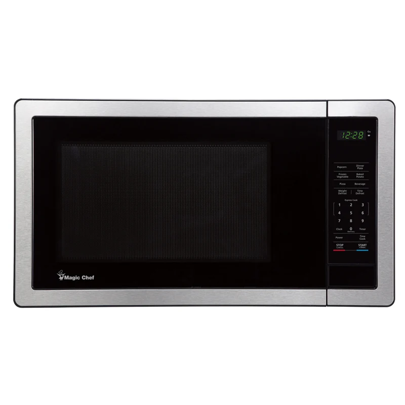 Magic Chef - Micro-ondes de comptoir 1,1 pi³ en acier inoxydable avec commande tactile numérique