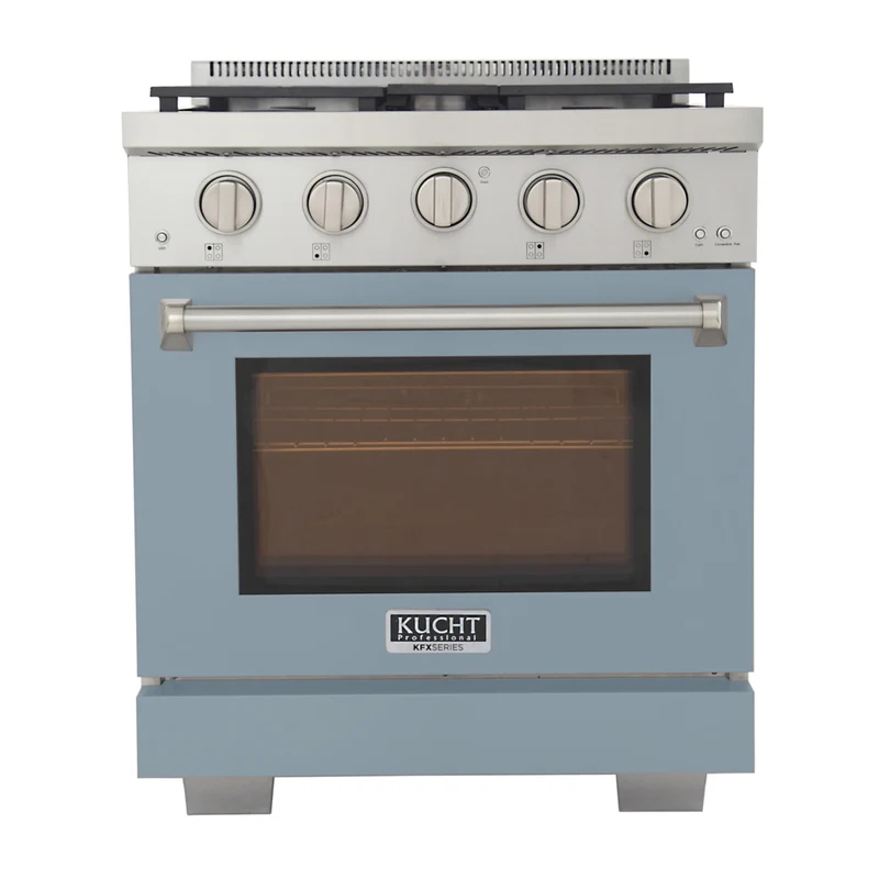 Kucht 30" KFX-X Series Pro Style Natural Gas Range - Stainless Steel/Light Blue