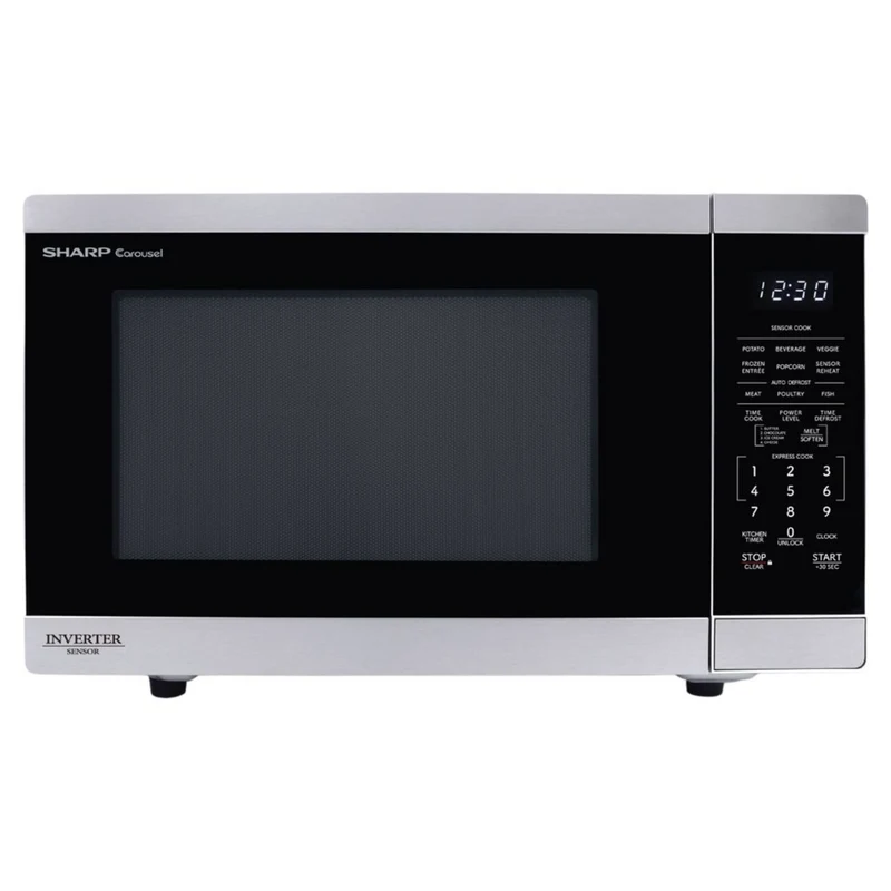 Sharp - Four à micro-ondes de comptoir Carousel de 1,4 pi³ avec technologie Inverter - Acier inoxydable