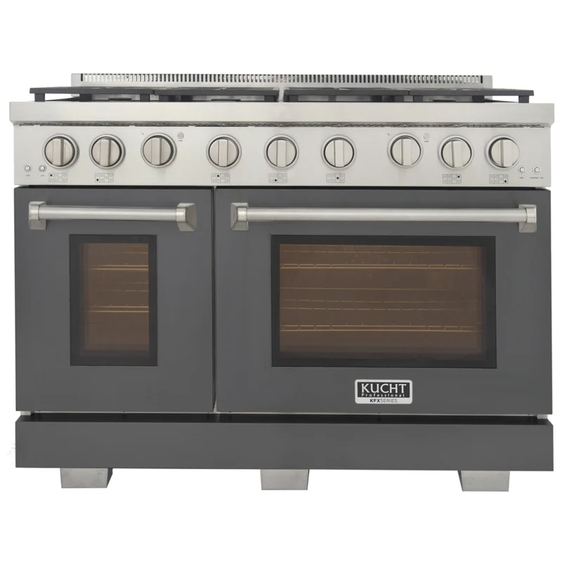 Kucht 48" KFX-X Series Pro Style Natural Gas Range - Stainless Steel/Cement Gray