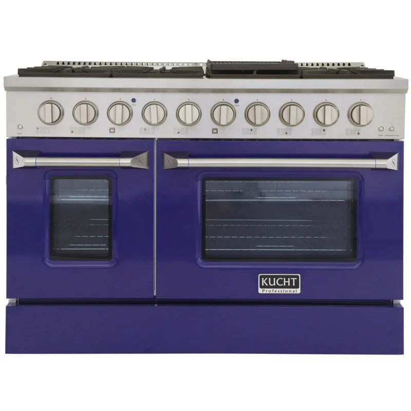 Kucht 48" KNG Series Pro Style Natural Gas Range - Stainless Steel/Blue