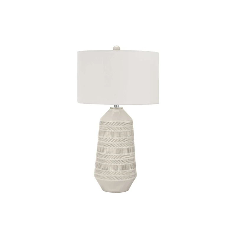 Monarch Specialties - Luminaire - 33 po H Lampe De Table - Abat-Jour Ivoire / Crème - Crème Céramique - Contemporain