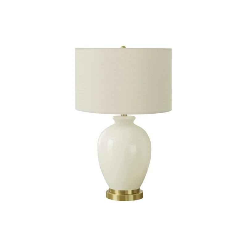 Monarch Specialties 26" H Transitional Table Lamp - Ivory / Cream Shade / Cream Ceramic