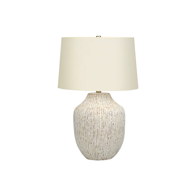 Monarch Specialties 26" H Transitional Table Lamp - Cream Ceramic / Ivory / Cream Shade