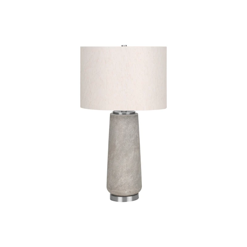 Monarch Specialties - Luminaire - 29 po H Lampe De Table - Résine Grise - Abat-Jour Ivoire / Crème - Moderne