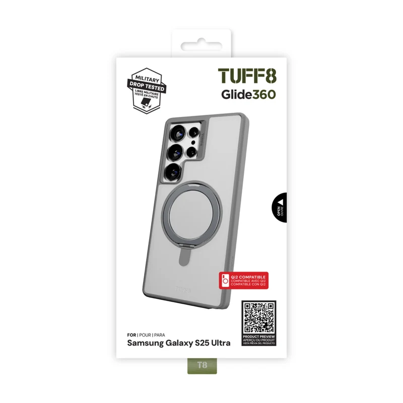 TUFF8 Samsung Galaxy S25 Ultra Glide360 Rugged Qi2 Compatible Case