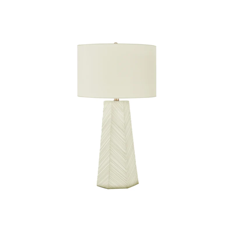 Monarch Specialties 29" H Contemporary Table Lamp - White Ceramic / Ivory / Cream Shade