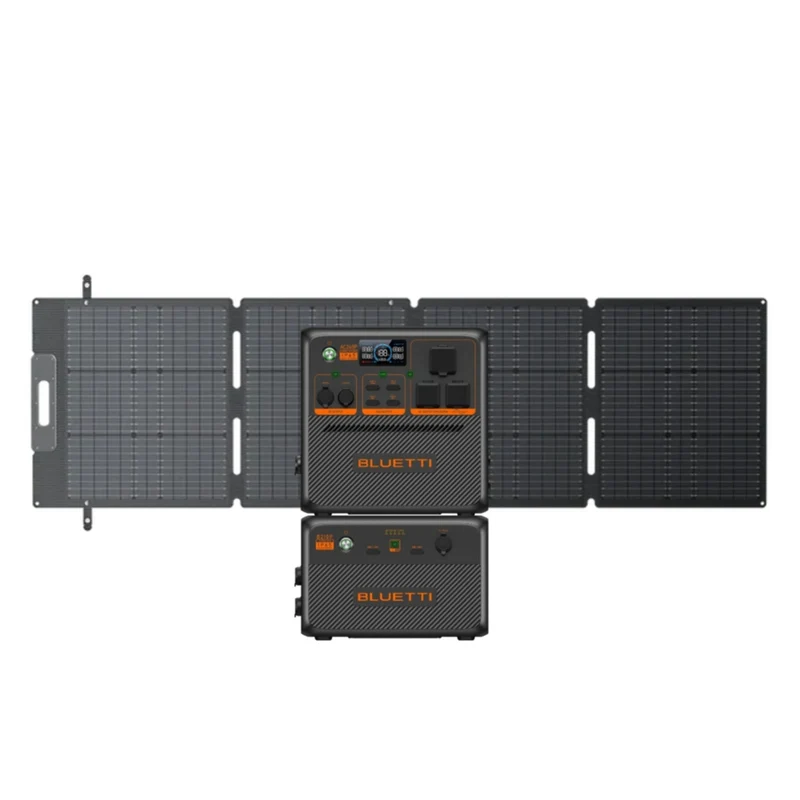 Bluetti - Centrale électrique portable Premium Series AC240P, batterie d’extension B210P avec ensemble de panneaux solaires SP200L